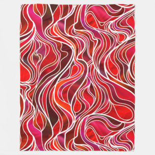 Rode Glas in lood Abstract Fleece Deken