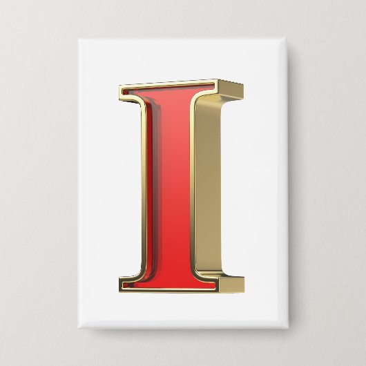 Rode glazen letter I Button (Voorkant)