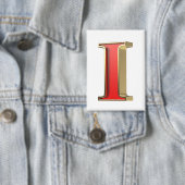 Rode glazen letter I Button (Insitu)