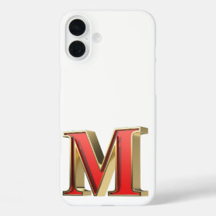 Rode glazen letter M iPhone 16 Plus Hoesje