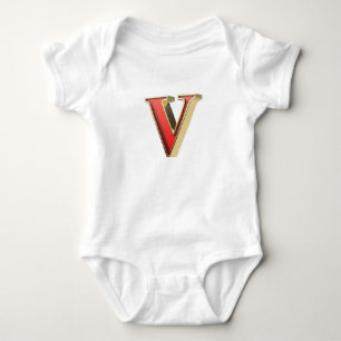 Rode glazen letter V Romper