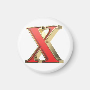 Rode glazen letter X Magneet
