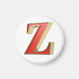 Rode glazen letter Z Magneet