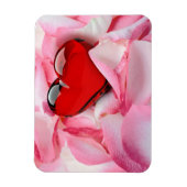 Rode glazen Roos Magneet (Verticaal)