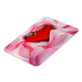 Rode glazen Roos Magneet (Linkerzijde)