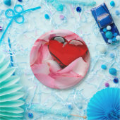 Rode glazen Roos Papieren Bordje (Feest)