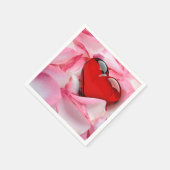 Rode glazen Roos Servetten (Hoek)