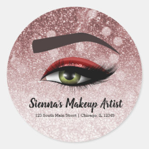 Rode glazen zweven ogen   make-up kunstenaar ronde sticker