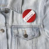 Rode glitter bride's entourage bridesmaid button (In situ)
