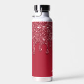 Rode Glitter Drip Aangepaste naam Waterfles (Rechts)