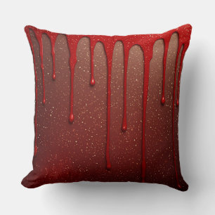Rode Glitter Druppelend Kussen