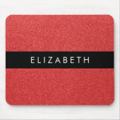 Rode Glitter, Glitter Achtergrond, Jouw naam Muismat (Voorkant)