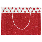Rode glitter grote geschenkzak groot cadeauzakje (Achterkant)