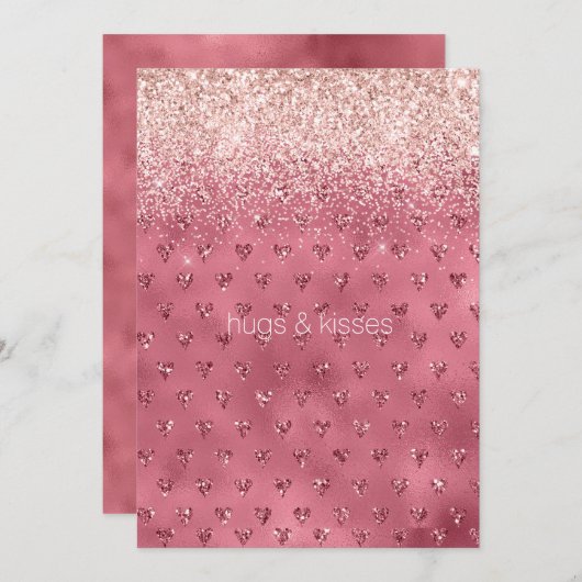 Rode glitter harten (Voorkant / Achterkant)