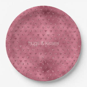 Rode glitter harten papieren bordje
