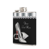 Rode Glitter Hoge Hak Schoenen Heupfles (Links)