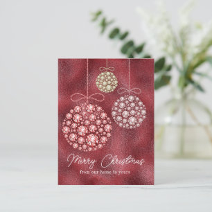 Rode Glitter Kerstmis Ornament Elegant Feestdagenkaart