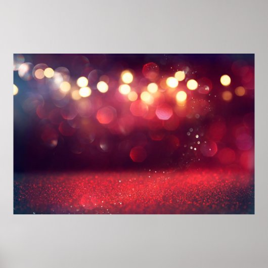 Rode glitter  licht achtergrond. defocusedba poster (Voorkant)