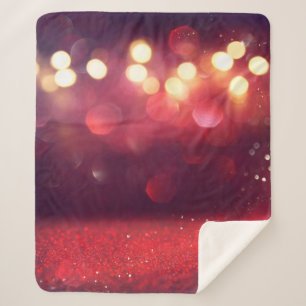 Rode glitter  licht achtergrond. defocusedba sherpa deken
