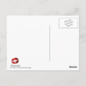 Rode Glitter Lipstick en Rozen - Dank u Briefkaart (Achterkant)