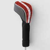 Rode Glitter Naam op Maat Golfheadcover (Schuin)