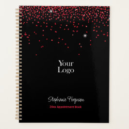 Rode glitter op zwarte achtergrond Wekelijks Maand Planner