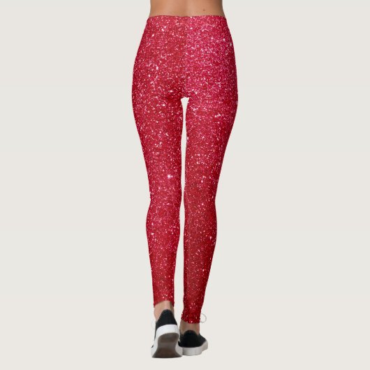 rode glitter side stripe women ' s ultieme rekking leggings (Achterkant)