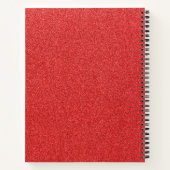 Rode glitter, sprankeling, glitterachtergrond notitieboek (Achterkant)