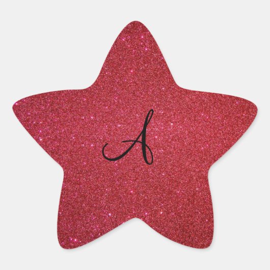 Rode glitter ster sticker (Voorkant)