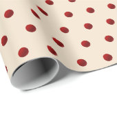 Rode Glitter Stippen Patroon Kerstmis  Cadeaupapier (Rol Hoek)