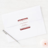 Rode Glitter Vrolijk Kerstmis Script Namen Wit Vierkante Sticker (Envelop)