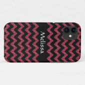Rode glitter zig zag sjabloon Case-Mate iPhone case (Achterkant (horizontaal))