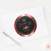 Rode glitter zwarte etiketten Rode roze toevoegen  (Envelop)