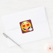 Rode glitterige hartogen duimen omhoog emoji-Stick Vierkante Sticker (Envelop)