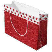 Rode glitters grote cadeautas (Achterkant Gekanteld)