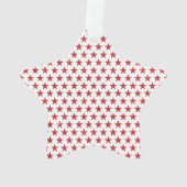 Rode glitters sterren gepersonaliseerd ornament (achterkant)