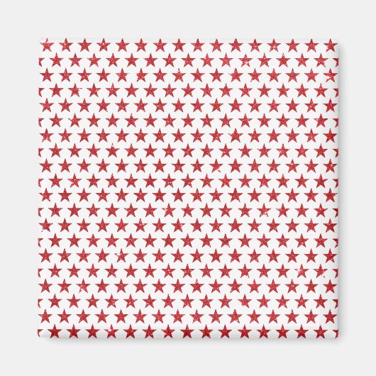 Rode glitters sterren magneet (Voorkant)