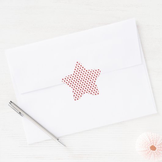 Rode glitters sterren  ster sticker (Envelop)