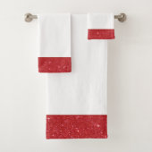 Rode glitterscherping bad handdoek (Insitu)