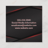 Rode Gloeiende Abstracte Achtergrond Vierkante Visitekaartje (Achterkant)