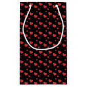 Rode glossy passie harten, schattig romantisch pat klein cadeauzakje (Achterkant)