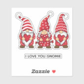 Rode Gnomen met hart Persoonlijke Valentijnsdag Sticker (Vel)