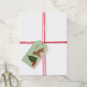 Rode Golden Retriever Feestelijke Hond Kerstboom Cadeaulabel (Met Touw)