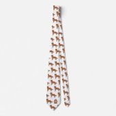 Rode Golden Retriever Patroon met aangepaste monog Stropdas (Voorkant)