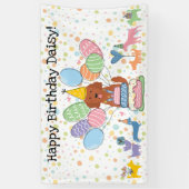 Rode Goldendoodle Hond Verjaardagsfeest Spandoek (Verticaal)