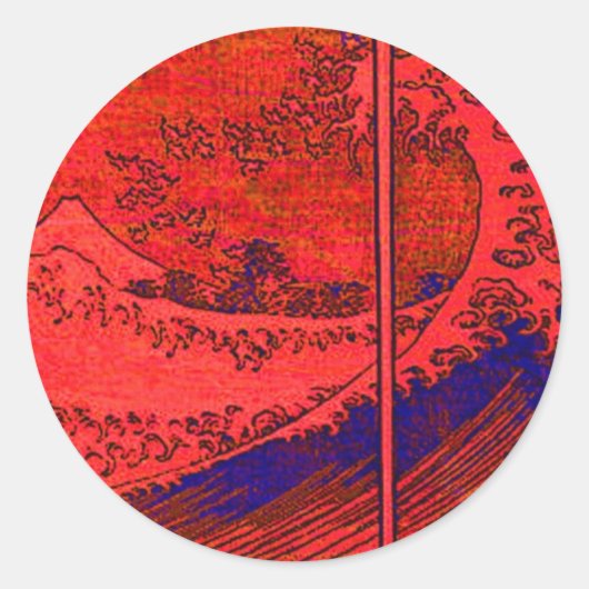 rode golf ronde sticker (Voorkant)