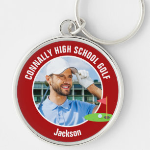 Rode Golfer Foto Hoge School Golfteam Sleutelhanger