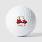Rode golfkar gepersonaliseerd golfballen (Voorkant)