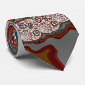 Rode golven 2 Abstracte fijne fractale kunst Stropdas (Opgerold)
