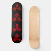 Rode Gothic Damask Skateboard (Voorkant)